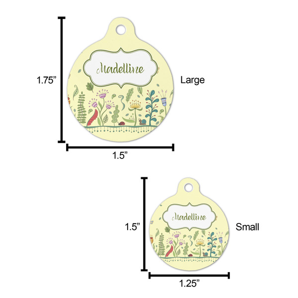 Nature Inspired Round Pet ID Tag - Large - Comparison Scale