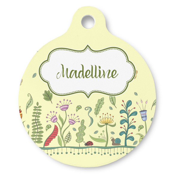 Custom Nature Inspired Round Pet ID Tag - Large (Personalized)