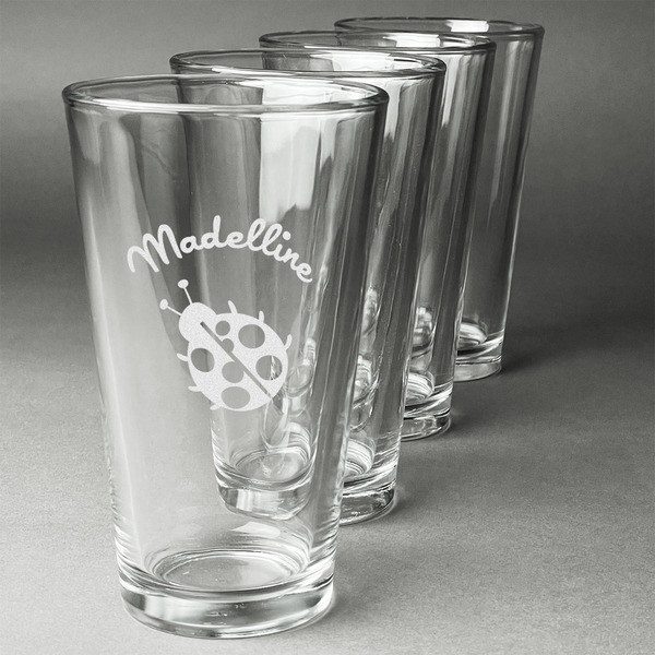 Custom Nature Inspired Pint Glasses - Engraved (Set of 4) (Personalized)