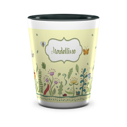 Nature Inspired Ceramic Shot Glass - 1.5 oz - Two Tone - Set of 4 (Personalized)