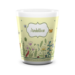 Nature Inspired Ceramic Shot Glass - 1.5 oz - White - Set of 4 (Personalized)