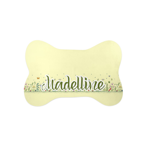 Custom Nature Inspired Bone Shaped Dog Food Mat (Small) (Personalized)