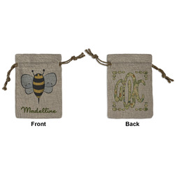 Nature Inspired Small Burlap Gift Bag - Front & Back (Personalized)