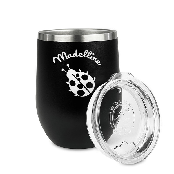 Nature Inspired Stainless Wine Tumblers - Black - Single Sided - Alt View