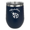 Nature Inspired Stainless Wine Tumblers - Navy - Double Sided - Front