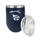 Nature Inspired Stainless Wine Tumblers - Navy - Single Sided - Alt View