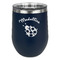 Nature Inspired Stainless Wine Tumblers - Navy - Single Sided - Front