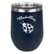 Nature Inspired Stemless Stainless Steel Wine Tumbler - Navy - Single Sided (Personalized)
