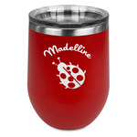 Nature Inspired Stemless Stainless Steel Wine Tumbler - Red - Double Sided (Personalized)