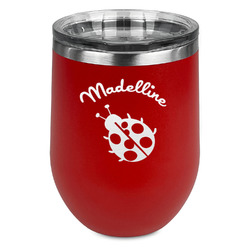 Nature Inspired Stemless Stainless Steel Wine Tumbler - Red - Double Sided (Personalized)