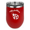 Nature Inspired Stemless Stainless Steel Wine Tumbler - Red - Double Sided (Personalized)