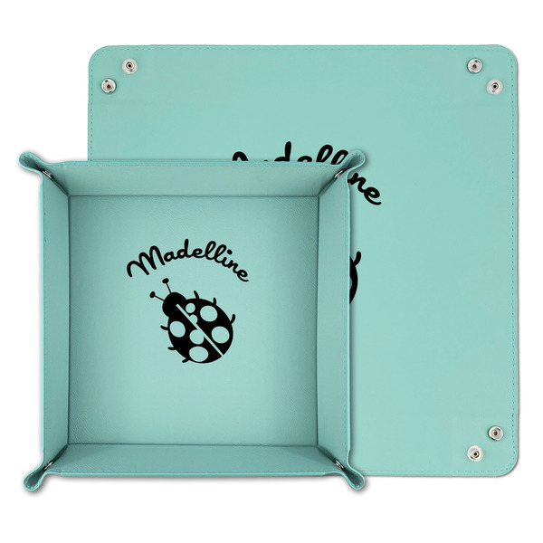 Nature Inspired Teal Faux Leather Valet Trays - PARENT MAIN