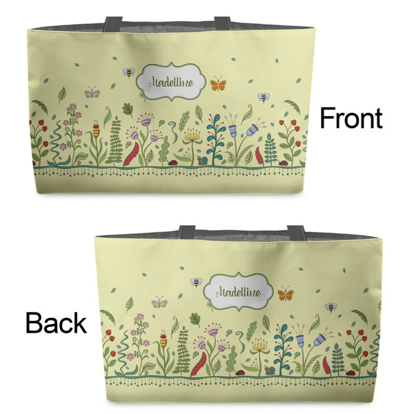 Nature Inspired Tote w/Black Handles - Front & Back Views