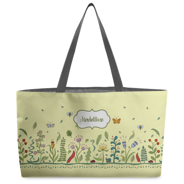Custom Nature Inspired Beach Totes Bag - w/ Black Handles (Personalized)