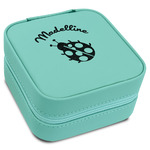 Nature Inspired Travel Jewelry Box - Teal Leather (Personalized)