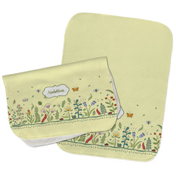 Nature Inspired Burp Cloths - Fleece - Set of 2 w/ Name or Text