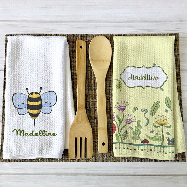 Nature Inspired Waffle Weave Towels - 2 Print Styles