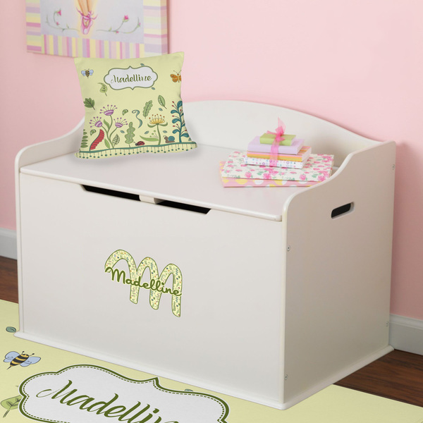 Nature Inspired Wall Name & Initial Small on Toy Chest