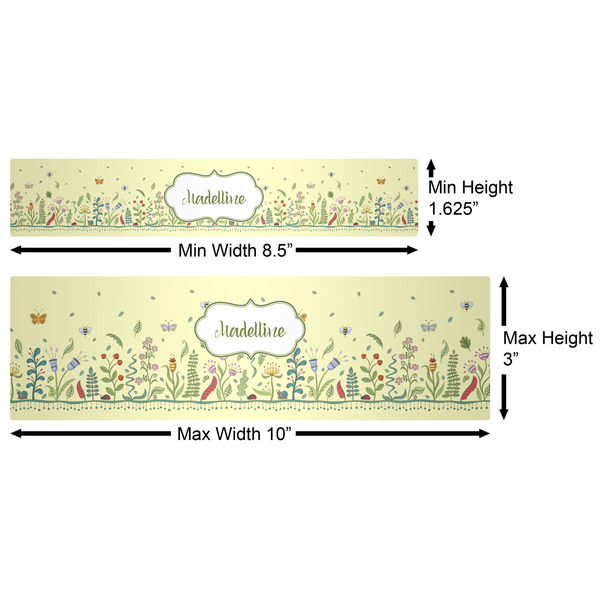 Nature Inspired Water Bottle Labels w/ Dimensions