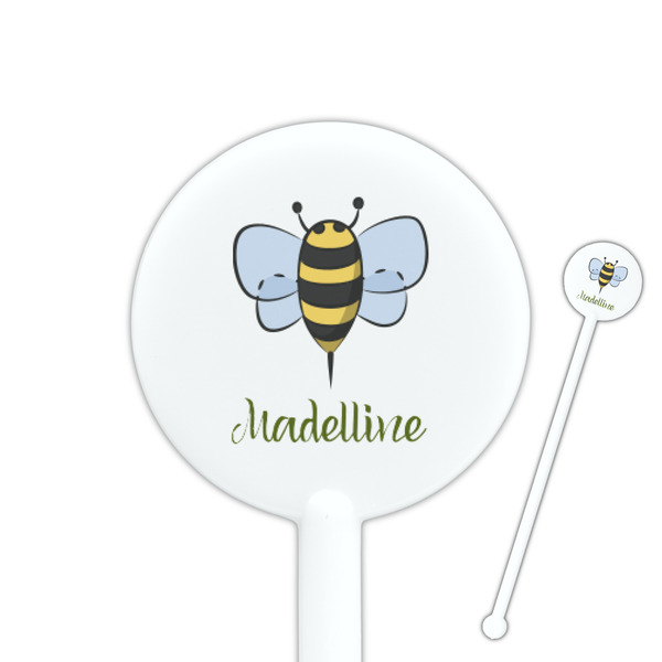 Custom Nature Inspired 5.5" Round Plastic Stir Sticks - White - Single Sided (Personalized)
