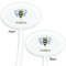 Nature Inspired White Plastic 7" Stir Stick - Double Sided - Oval - Front & Back
