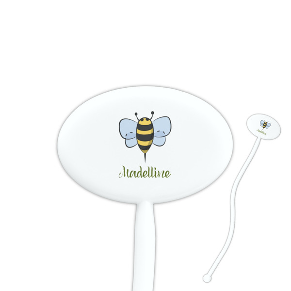 Custom Nature Inspired 7" Oval Plastic Stir Sticks - White - Double Sided (Personalized)
