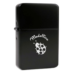 Nature Inspired Windproof Lighter - Black - Double Sided & Lid Engraved (Personalized)