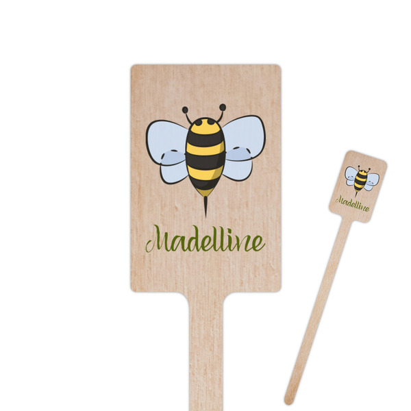 Custom Nature Inspired 6.25" Rectangle Wooden Stir Sticks - Single Sided (Personalized)