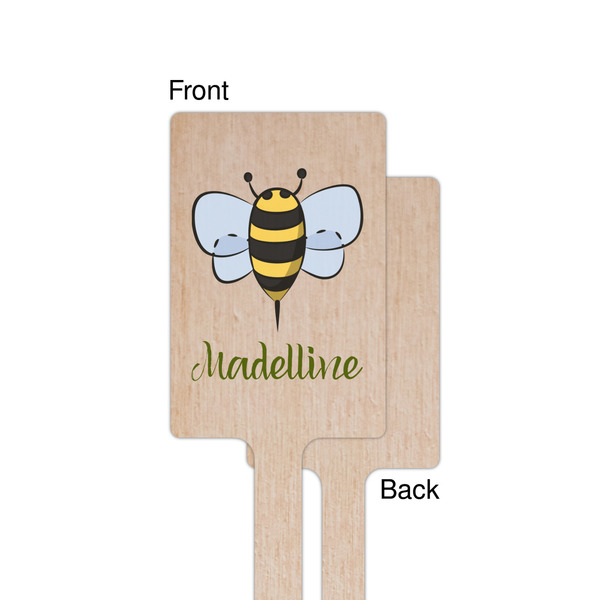 Nature Inspired Wooden 6.25" Stir Stick - Rectangular - Single - Front & Back