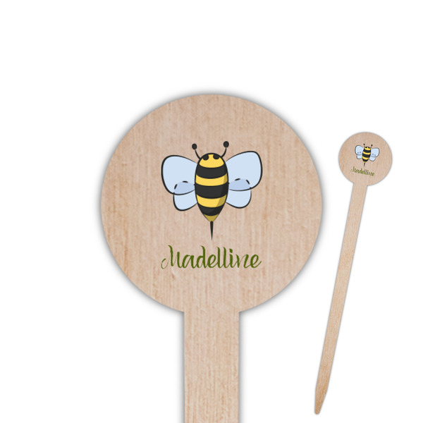 Custom Nature Inspired 6" Round Wooden Food Picks - Single Sided (Personalized)