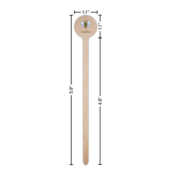 Nature Inspired Wooden 6" Stir Stick - Round - Dimensions