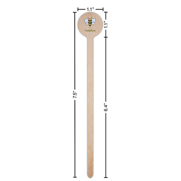 Nature Inspired Wooden 7.5" Stir Stick - Round - Dimensions