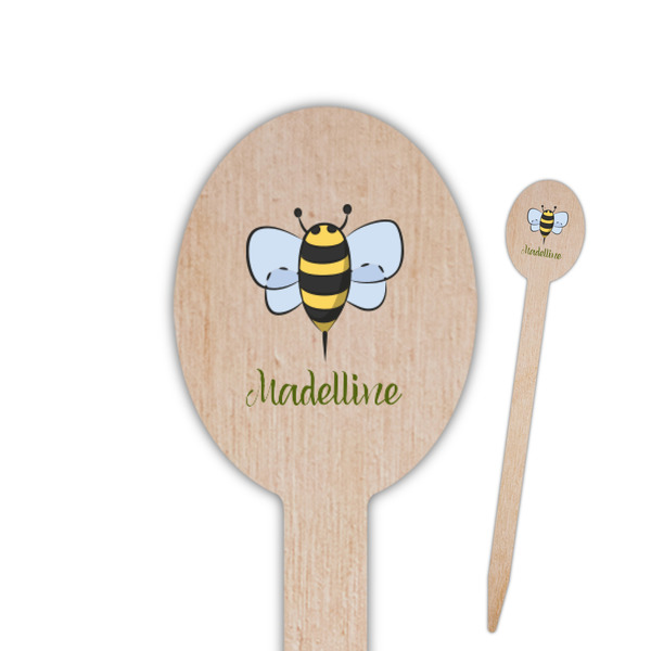 Custom Nature Inspired Oval Wooden Food Picks (Personalized)