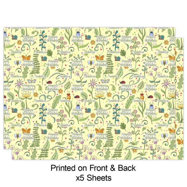 Nature Inspired Wrapping Paper Sheet - Double Sided - Front