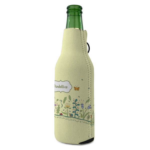 Nature Inspired Zipper Bottle Cooler - ANGLE (bottle)