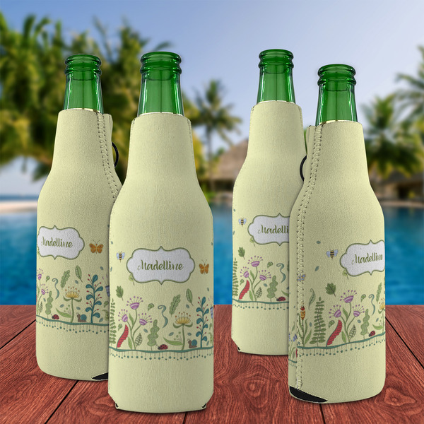 Nature Inspired Zipper Bottle Cooler - Set of 4 - LIFESTYLE