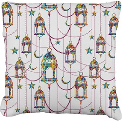 Hanging Lanterns Faux-Linen Throw Pillow 16"