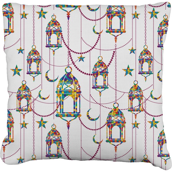 Custom Hanging Lanterns Faux-Linen Throw Pillow 18"