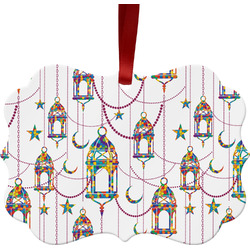 Hanging Lanterns Metal Frame Ornament - Double Sided