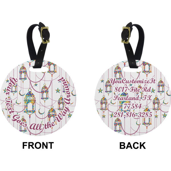 Arabian Lamps Circle Luggage Tag (Front + Back)