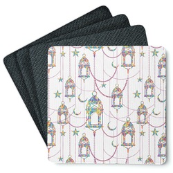 Hanging Lanterns Square Rubber Backed Coasters - Set of 4