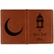 Arabian Lamps Cognac Leather Passport Holder Outside Double Sided - Apvl