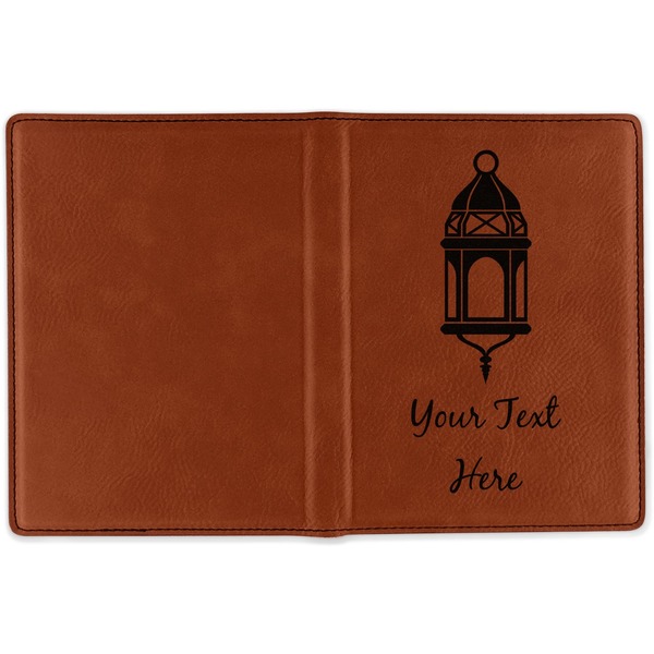 Arabian Lamps Cognac Leather Passport Holder Outside Single Sided - Apvl