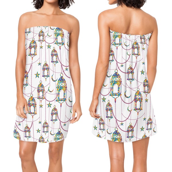 Arabian Lamps Custom Bath Wrap - Front & Back View