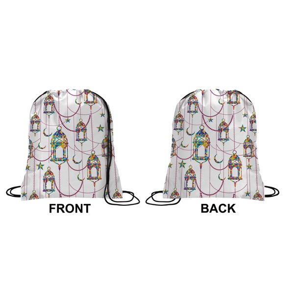 Arabian Lamps Drawstring Backpack Front & Back Medium