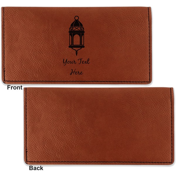 Arabian Lamps Leather Checkbook Holder Front and Back Single Sided - Apvl