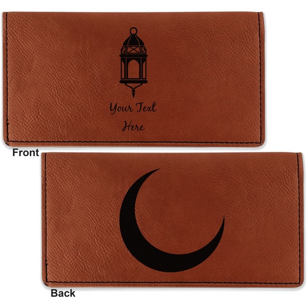 Arabian Lamps Leather Checkbook Holder Front and Back