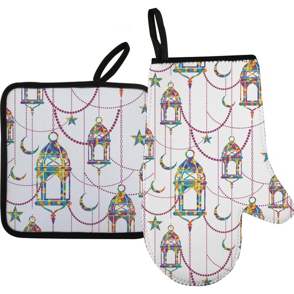 Custom Hanging Lanterns Oven Mitt & Pot Holder Set