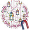 Hanging Lanterns Round Fridge Magnet