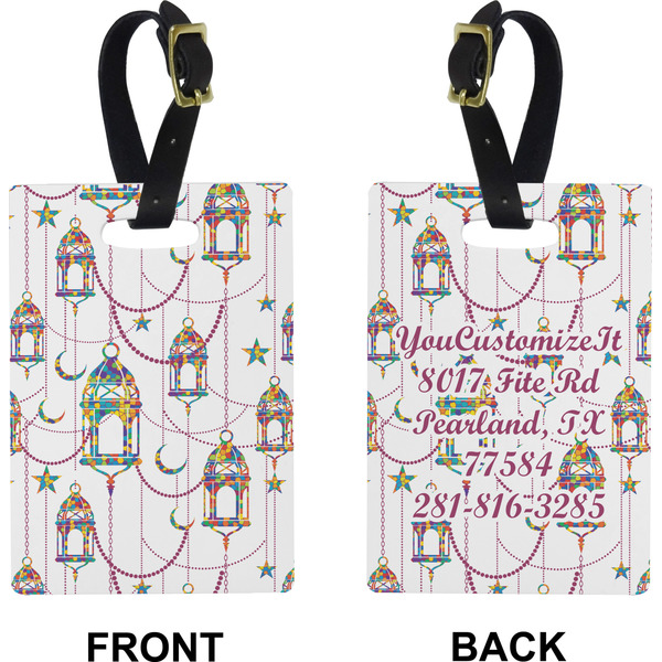 Arabian Lamps Rectangle Luggage Tag (Front + Back)